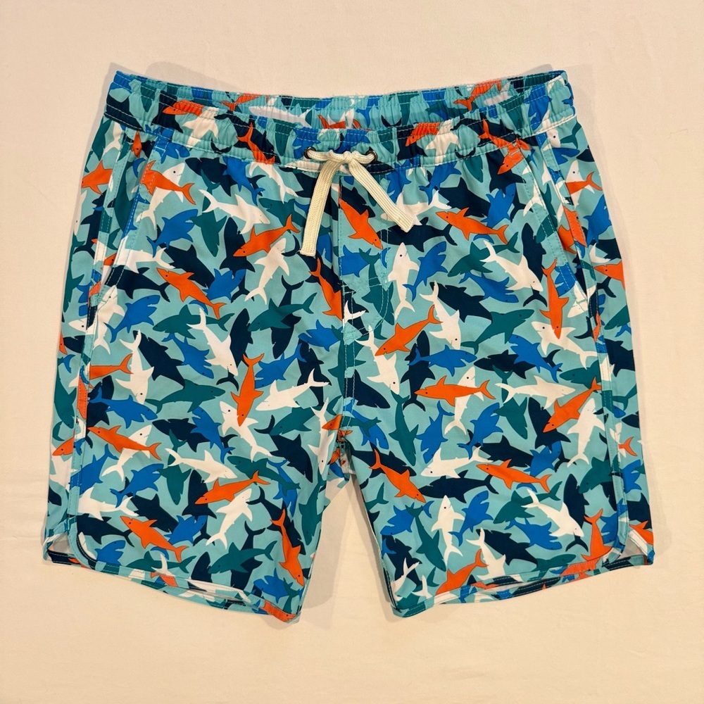 Fair Harbor Lined Swim Trunks Boys Large Reef Sharks The Anchor Beach Pool Aqua